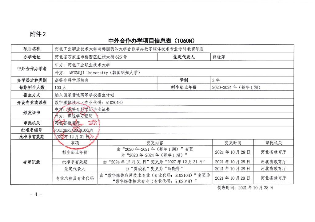 我校中韩合作办学项目获教育部批准成功延期
